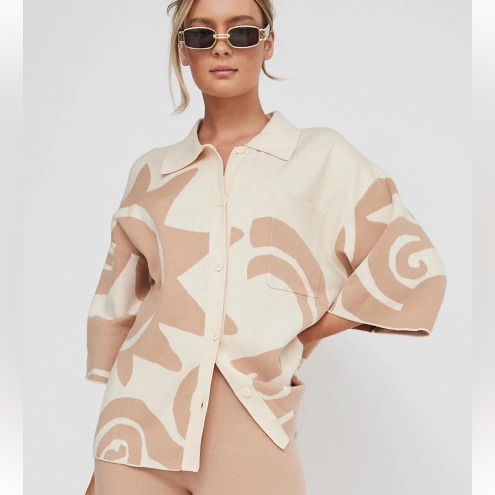 Indi Luxe Oversized Collared Button Down Mini Sweater Dress Tunic